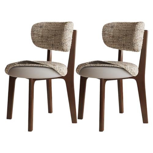 VZXATYOP Esszimmer- und Küchenstühle aus massivem Holz im Landhausstil 2er-Set Moderne Esszimmerstühle aus der Mitte des Jahrhunderts mit Holzrahmen und Polsterung(Walnut+Gold) von VZXATYOP