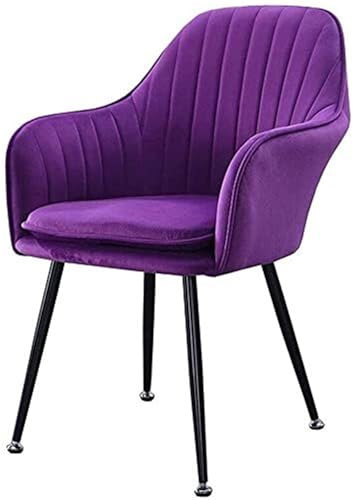 VZXATYOP Esszimmerstuhl Aus Samt Moderne Möbel Sofastuhl Metallbeine Rückenlehne Sessel Weiches Kissen Kaffeestuhl(Grey,Gold Legs) von VZXATYOP