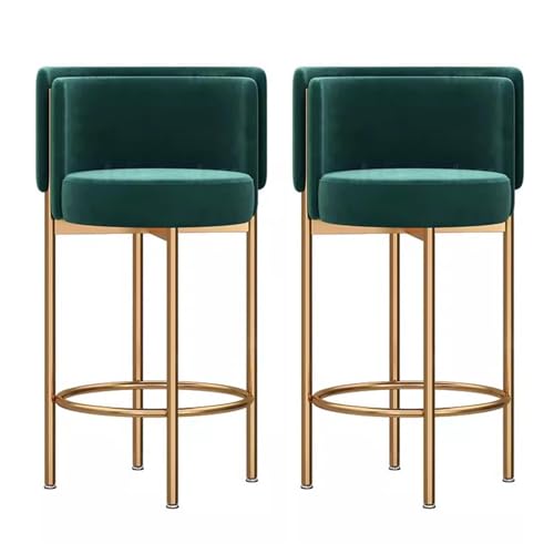 VZXATYOP Gepolsterte Barhocker In Thekenhöhe Aus Samt 2er-Set Moderne Barstühle Mit Fußstütze Und Metallbeinen for Küchencafés Zuhause Und Restaurants(Gold Legs Green,75cm) von VZXATYOP