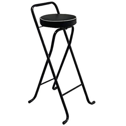 VZXATYOP Klappbarer Barhocker (80 cm) bequemer gepolsterter Sitz Küchentheke Frühstücksbar Schreibtischhocker Stuhl tragbarer Hochstuhl Hocker for Picknick Gartenparty(Black B) von VZXATYOP