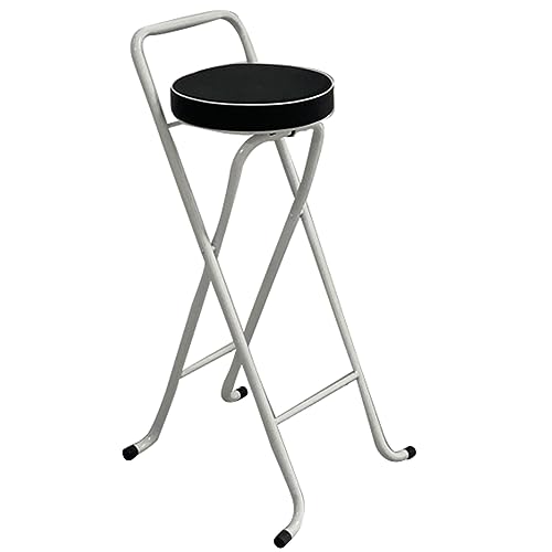 VZXATYOP Klappbarer Barhocker – bequemer gepolsterter Sitz – Küchentheke, Frühstücksbar, Schreibtischhocker – tragbarer Hochstuhl for Picknicks und Gartenpartys(Black a) von VZXATYOP