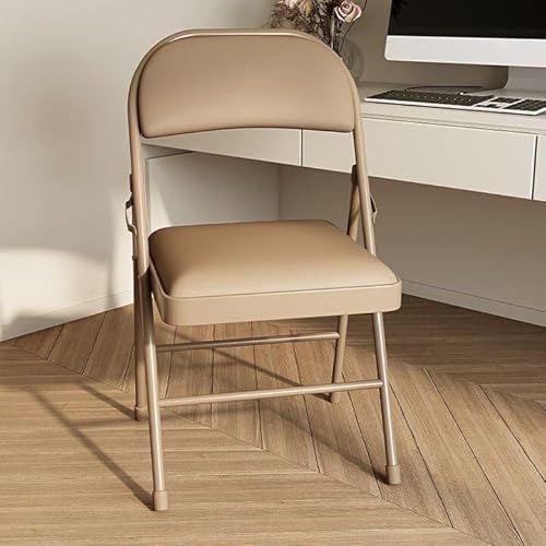 VZXATYOP Klappstühle mit gepolsterten Sitzen, tragbarer stapelbarer kommerzieller Sitz, Hocker mit dickem Kissen for Veranstaltungen Büro Hochzeitsfeier(Brown) von VZXATYOP