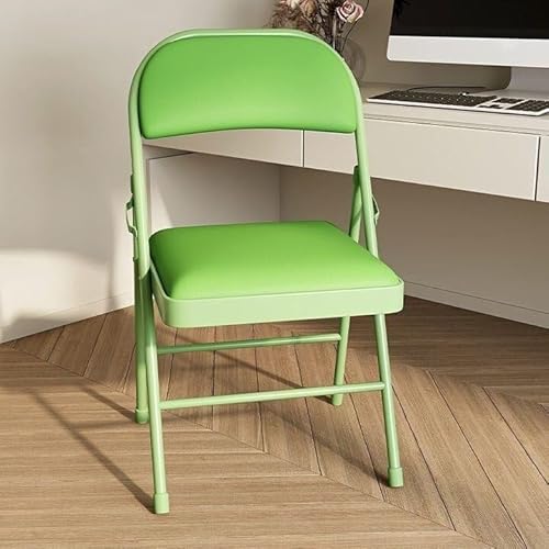VZXATYOP Klappstühle mit gepolsterten Sitzen, tragbarer stapelbarer kommerzieller Sitz, Hocker mit dickem Kissen for Veranstaltungen Büro Hochzeitsfeier(Green) von VZXATYOP