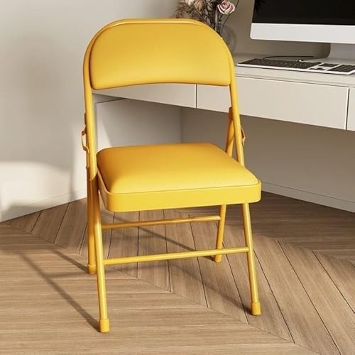 VZXATYOP Klappstühle mit gepolsterten Sitzen, tragbarer stapelbarer kommerzieller Sitz, Hocker mit dickem Kissen for Veranstaltungen Büro Hochzeitsfeier(Yellow) von VZXATYOP