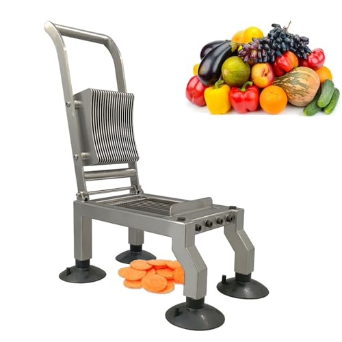 VZXATYOP Kommerzieller Pommes-Frites-Schneider Edelstahl Tomatenschneider-Werkzeug mit 4 Saugnäpfen multifunktionaler Gemüse und Obstwürfelschneider Kartoffelschneidemaschine(10mm) von VZXATYOP