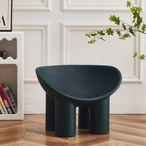 VZXATYOP Kreativer Stuhl Einzelner Freizeit-Sofastuhl Moderner Einfacher Freizeit-Modehocker Runde Stuhlstühle for Wohnzimmer Schlafzimmer Arbeitszimmer(Dark Green) von VZXATYOP