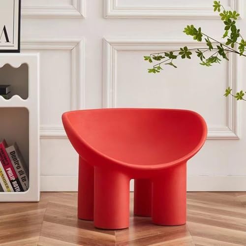 VZXATYOP Kreativer Stuhl Einzelner Freizeit-Sofastuhl Moderner Einfacher Freizeit-Modehocker Runde Stuhlstühle for Wohnzimmer Schlafzimmer Arbeitszimmer(Red) von VZXATYOP