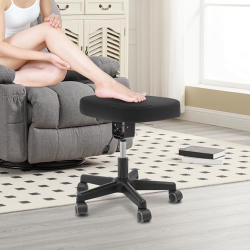 VZXATYOP Mobiler Fußstützenhocker 360° rollender Fußhocker mit Rädern, einstellbare Höhe und Neigungswinkel for Home Office Salon von VZXATYOP