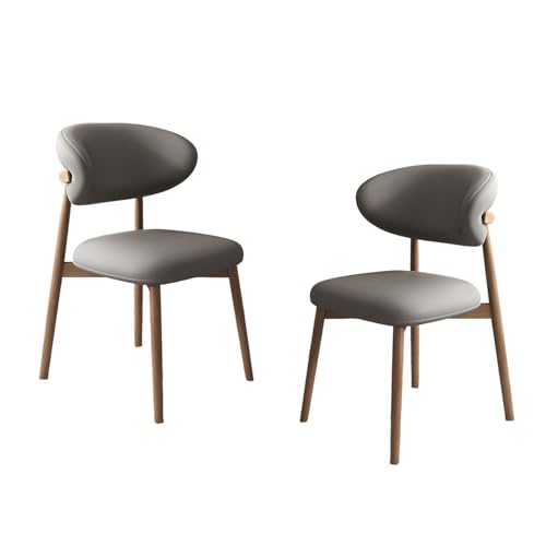 VZXATYOP Moderne Esszimmerstühle for Die Küche Mit Dicken Kissen Gepolsterte Bequeme Stühle Mit Beinen Aus Massivholz for Essbereich Im Wohnzimmer(Dark Gray+Light Walnut Legs,Set of 2) von VZXATYOP