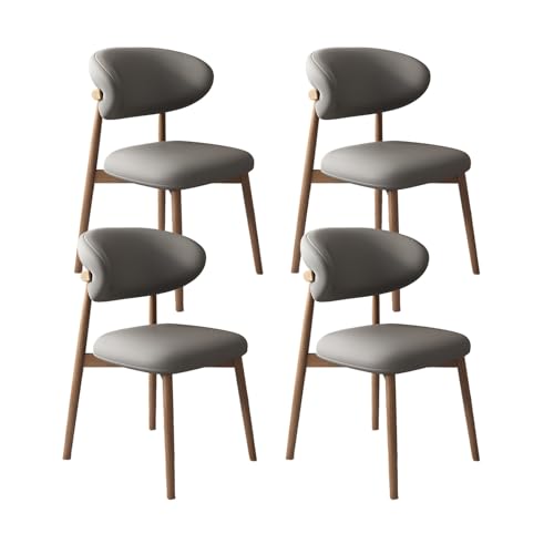 VZXATYOP Moderne Esszimmerstühle for Die Küche Mit Dicken Kissen Gepolsterte Bequeme Stühle Mit Beinen Aus Massivholz for Essbereich Im Wohnzimmer(Dark Gray+Light Walnut Legs,Set of 4) von VZXATYOP