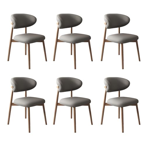 VZXATYOP Moderne Esszimmerstühle for Die Küche Mit Dicken Kissen Gepolsterte Bequeme Stühle Mit Beinen Aus Massivholz for Essbereich Im Wohnzimmer(Dark Gray+Light Walnut Legs,Set of 6) von VZXATYOP