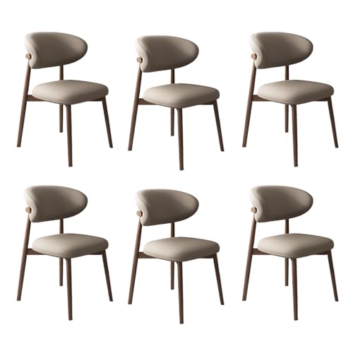 VZXATYOP Moderne Esszimmerstühle for Die Küche Mit Dicken Kissen Gepolsterte Bequeme Stühle Mit Beinen Aus Massivholz for Essbereich Im Wohnzimmer(Dark Khaki+Dark Walnut Legs,Set of 6) von VZXATYOP