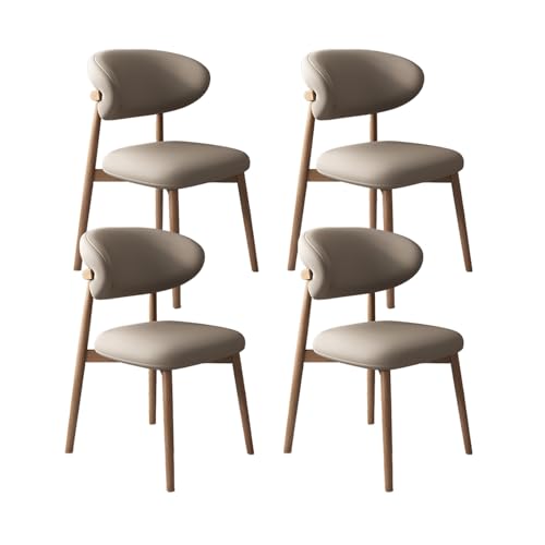 VZXATYOP Moderne Esszimmerstühle for Die Küche Mit Dicken Kissen Gepolsterte Bequeme Stühle Mit Beinen Aus Massivholz for Essbereich Im Wohnzimmer(Dark Khaki+Light Walnut Legs,Set of 4) von VZXATYOP