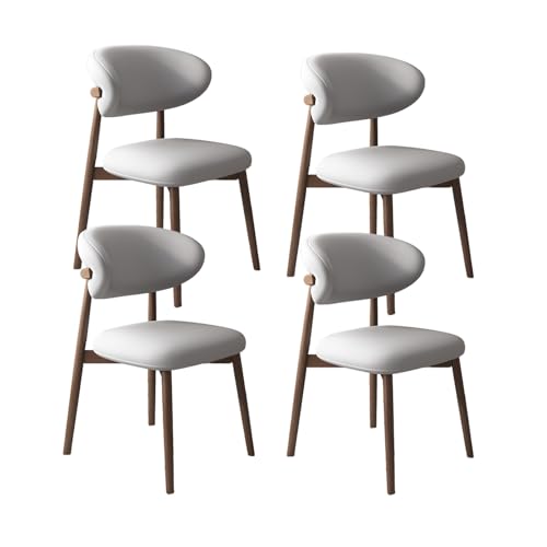 VZXATYOP Moderne Esszimmerstühle for Die Küche Mit Dicken Kissen Gepolsterte Bequeme Stühle Mit Beinen Aus Massivholz for Essbereich Im Wohnzimmer(Light Gray+Dark Walnut Legs,Set of 4) von VZXATYOP