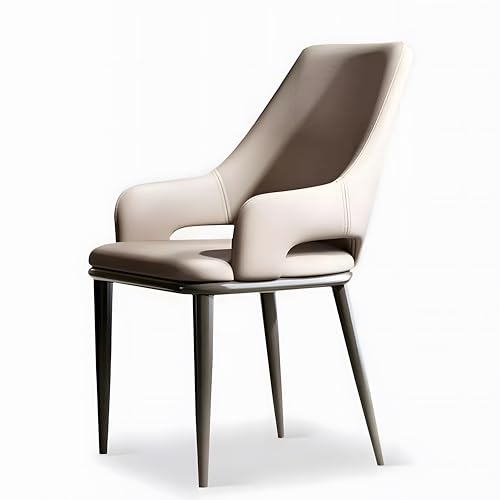 VZXATYOP Moderne gepolsterte Küchenstühle mit hoher Rückenlehne bequemer Sitz Kunstleder mit Nähten Moderne Esszimmerstühle aus Mitte Jahrhunderts for Zuhause/Wohnzimmer/Büro(Light Gray,Set of 8) von VZXATYOP