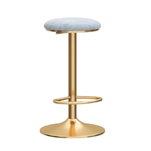 VZXATYOP Moderner drehbarer Barhocker verstellbar 65–80 cm runder Barstuhl aus Metall mit Fußstützenbeinen samtgepolsterter Höhenhocker for Wohnzimmer und Esszimmer(Gray) von VZXATYOP