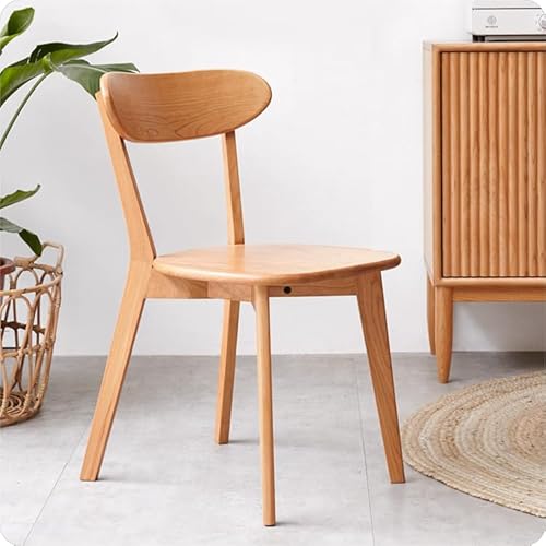 VZXATYOP Modernes Esszimmerstuhl-Set Aus Massivholz Küchen Und Esszimmerstuhl Mit Gepolstertem Kissen Und Sitzbezug Gebogener Rückenlehne 100% Nordamerikanisches Eichenholz(Natural,Set of 1) von VZXATYOP