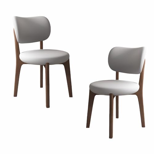 VZXATYOP Modernes Esszimmerstuhl-Set Mit Dicken Kissen, Küchen-Esszimmerstühle Mit Holzbeinen for Wohnzimmer(Light Gray+Dark Walnut Legs,Set of 2) von VZXATYOP