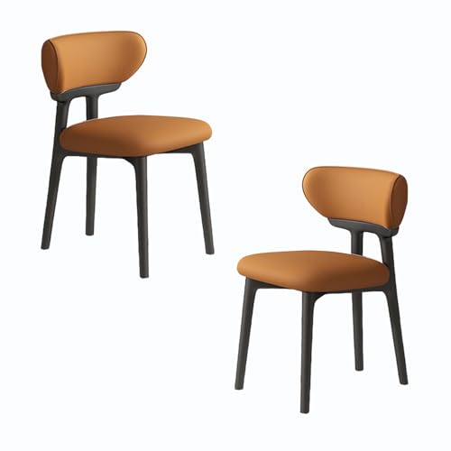 VZXATYOP Modernes Esszimmerstuhl-Set mit dicken Kissen gepolsterte Küchenstühle mit Beinen aus Massivholz Bequeme Rückenstütze for Wohnzimmer Home Office(Black+Green,Set of 2) von VZXATYOP