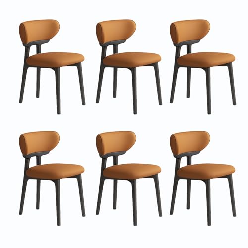 VZXATYOP Modernes Esszimmerstuhl-Set mit dicken Kissen gepolsterte Küchenstühle mit Beinen aus Massivholz Bequeme Rückenstütze for Wohnzimmer Home Office(Black+Green,Set of 6) von VZXATYOP