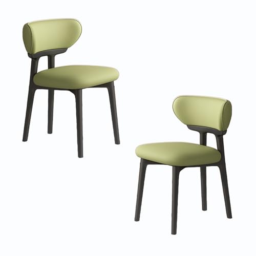 VZXATYOP Modernes Esszimmerstuhl-Set mit dicken Kissen gepolsterte Küchenstühle mit Beinen aus Massivholz Bequeme Rückenstütze for Wohnzimmer Home Office(Black+Orange,Set of 2) von VZXATYOP