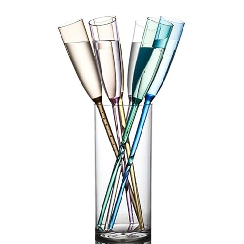 VZXATYOP Neue schwimmende Champagnerflöten aus Acryl for den Pool unzerbrechliche Weingläser, 6er-Set unverzichtbar for Poolpartys(6 Pcs Colorful) von VZXATYOP