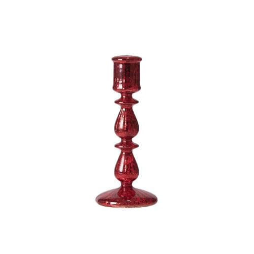 VZXATYOP Stabkerzenhalter Aus Kristallglas Eleganter Kerzenständer for Hochzeit Geburtstag Weihnachten Und Valentinstag(Red,S) von VZXATYOP