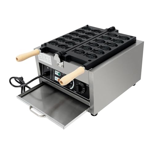 Waffelmaschine kommerzielles Waffeleisen for Marmelade oder Eiscreme Mini-Waffeleisen in Fischform mit einstellbarer Temperatur von 50–300 °C (122–572 °F) von VZXATYOP