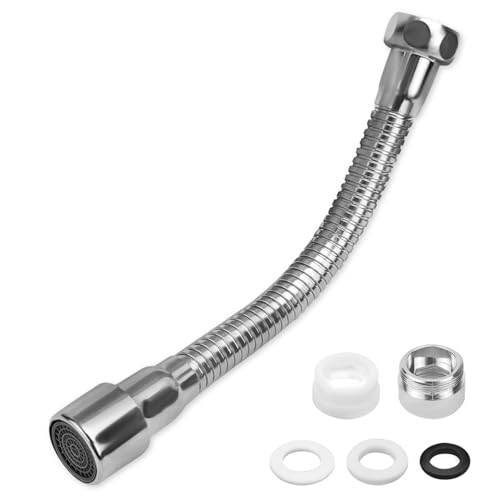 VZXZXE Wasserhahn Verlängerung 30cm, 360° Schwenkfunktion, Explosionsgeschützt und Rostfrei, Geeignet für Badezimmer und Küchenhahnverlängerungen von VZXZXE