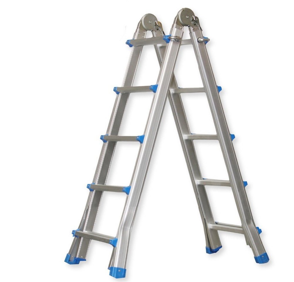 VaGo-Tools Stehleiter Alu Leiter Klappleiter 4 x 5 Stufen Teleskopleiter von VaGo-Tools