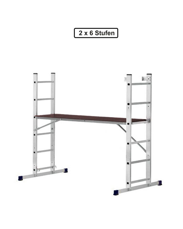 VaGo-Tools Stehleiter VaGo Arbeitsgerüst Baugerüst 2x6 Treppengerüst von VaGo-Tools