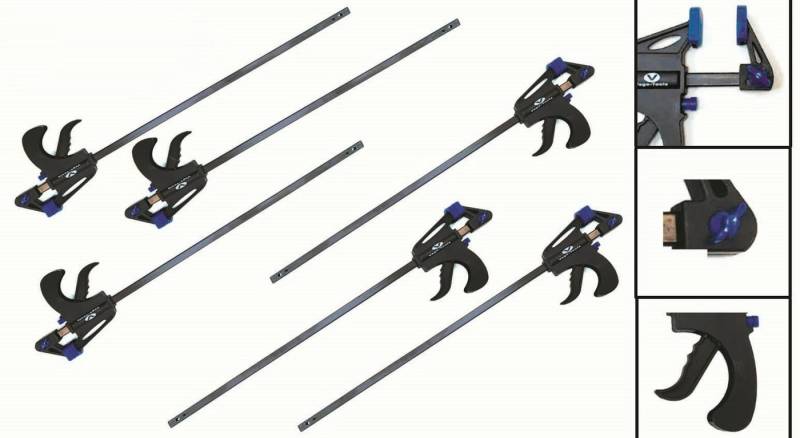 VaGo-Tools Schraubzwinge Schnellspannzwinge Zwingen Einhandzwinge 300mm 6x von VaGo-Tools