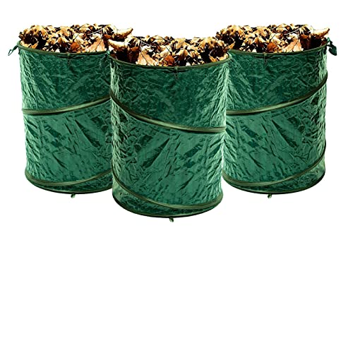 VABIONO Gartensäcke Popup Gartentasche 3-6 Stück à 130 ltr Laubsack Gartenabfallsack (3er Set) von vabiono