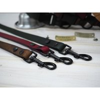 Handgefertigte Hundeleine Aus Leder Starke Schwarze Metallleine von VacForPets