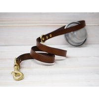 Handgefertigte Hundeleine Aus Vollleder Massive Messing-Hardwares von VacForPets