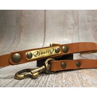 Handgefertigte Kleine Hundeleine Aus Leder Personalisierte Haustierleine von VacForPets