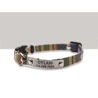 Personalisiertes Katzenhalsband Breakaway Boho Baumwoll Kätzchen Halsband von VacForPets
