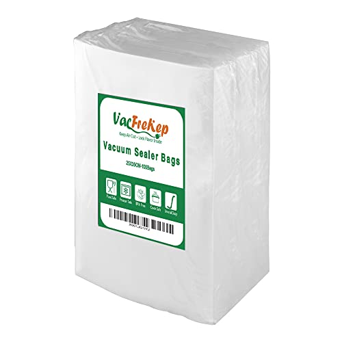 VacFreKep 100 Beutel 25x35cm Vakuumier Beutel Vakuumbeutel für Lebensmittel,BPA-Frei Sous Vide Vakuumierbeutel Beutel für Vakuumierer und Folienschweißgeräte Geeignet von VacFreKep