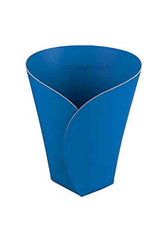 Vacavaliente Aufbewahrungskorb, Recycled Leder, blu von Vacavaliente