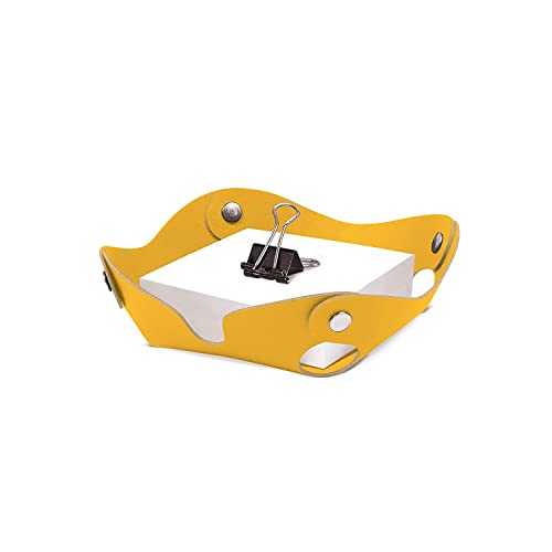 Vacavaliente Schreibtischorganizer, Leather, Yellow (gelb) von Vacavaliente