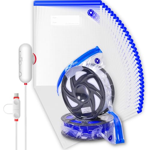 Vacbird Vakuum-Filament-Kit (30 × 34 cm) mit USB-Pumpe & 30 Beuteln – Wiederverwendbar | Staub- & Feuchtigkeitsschutz | Versiegelt alle Filament-Spulen (PLA/ABS/TPU) von Vacbird