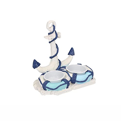 Meeres-Kerzenhalter aus Kunstharz, Agglomerate aus Faser, hellblau/weiß, klein von Vacchetti Giuseppe