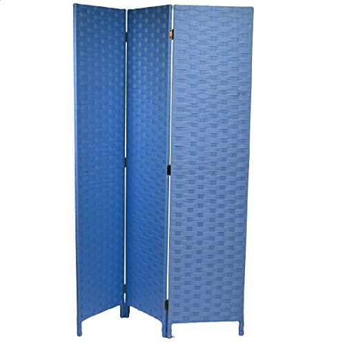 Paravent Trennwand 'Raumteiler Polyester 3 Türen hellblau 40 x 170 (H) cm von Vacchetti Giuseppe