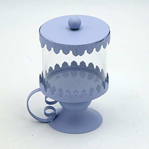 Teelichthalter aus Metall, Indigo, mit Sockel, Mehrfarbig, mittelgroß von Vacchetti Giuseppe
