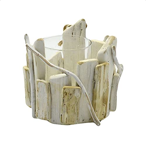 Teelichthalter für Meer, Holz, Weiß, rund, 1P, Mehrfarbig, mittel von Vacchetti Giuseppe
