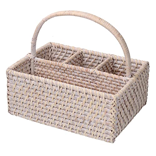 Vacchetti Besteckkasten Rattan Algarve weiß rechteckig, mehrfarbig, mittel von Vacchetti Giuseppe