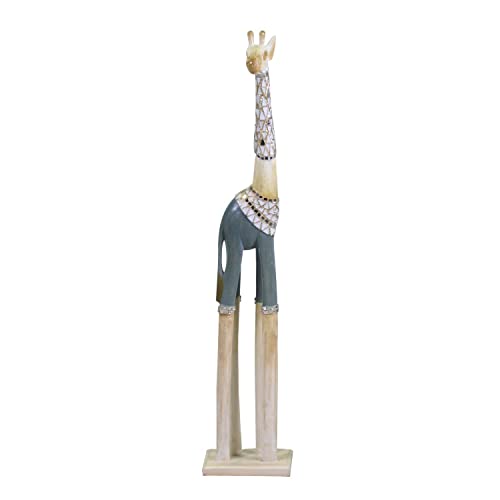 Vacchetti Giuseppe Giraffe aus Holz, hellblau, weiß, Grande von Vacchetti Giuseppe