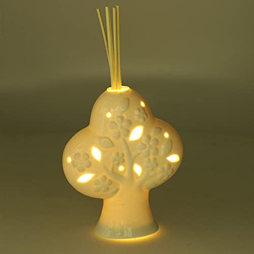 Vacchetti Giuseppe Keramik-Essenzbehälter Baum mit weißen LEDs, Mehrfarbig, Medio von Vacchetti Giuseppe