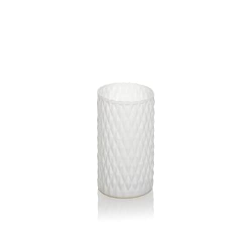 Vacchetti Giuseppe L.Basic Seide Weiß Vase Zylinder D10 H25 von Vacchetti Giuseppe