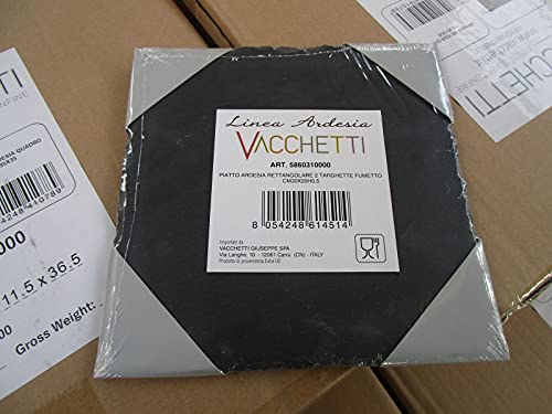 Vacchetti Schieferplatte quadratisch, mehrfarbig, klein von Vacchetti Giuseppe